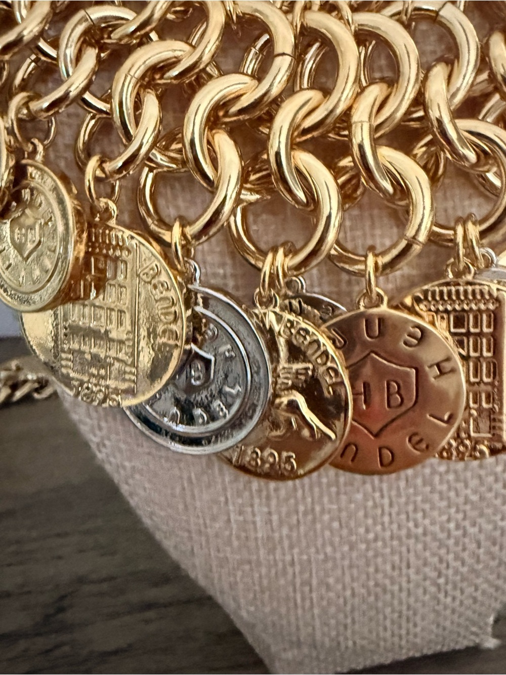 Henri Bendel Gold Multi-Coin Layered Statement Necklace - Picture 4 of 4